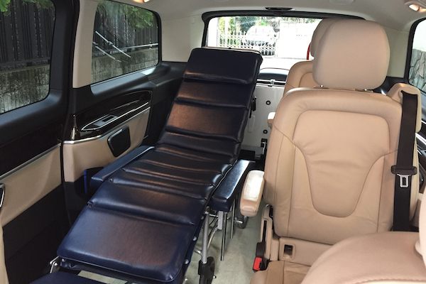 Reclining wheelchair and two captain seats